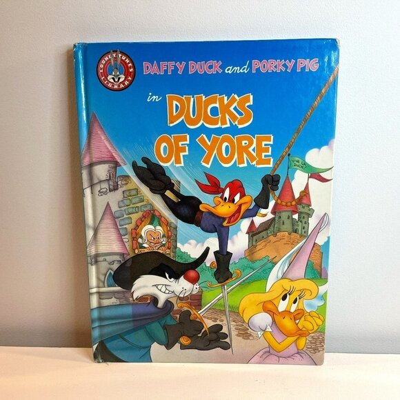 ⭐4 FOR $20⭐ 1990 Looney Tunes Daffy Duck and Porky Pig in Ducks of Yore - Picture 1 of 4